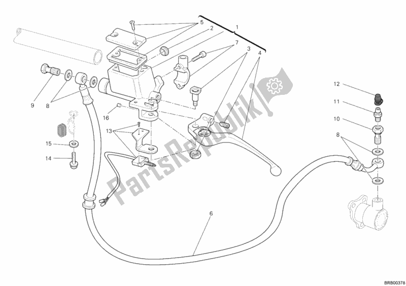 Alle onderdelen voor de Koppeling Hoofdremcilinder van de Ducati Monster 696 ABS USA 2011